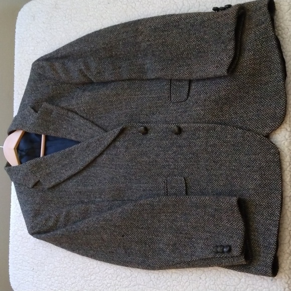 Harris Tweed (Hand Woven) Brown/Tan/Black Herringbone...